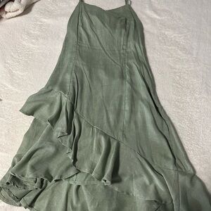 Elegant Green Sleeveless Dress